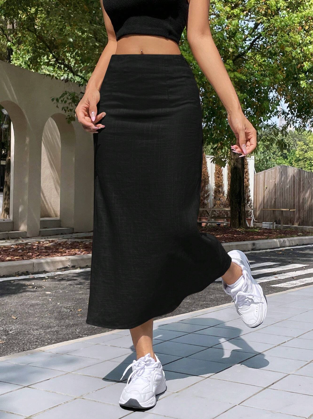 The Silk-Touch Maxi Skirt - Fluid. Minimalist. Essential.