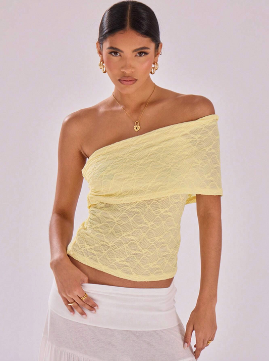The One-Shoulder Mesh - Sculpture Asymmetric. Textured. Contemporary.