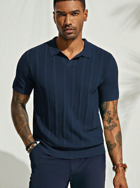 The Marine Knit Polo — Fluid. Textured. Timeless. Your New Elevated Essential.