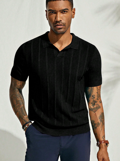 The Marine Knit Polo — Fluid. Textured. Timeless. Your New Elevated Essential.