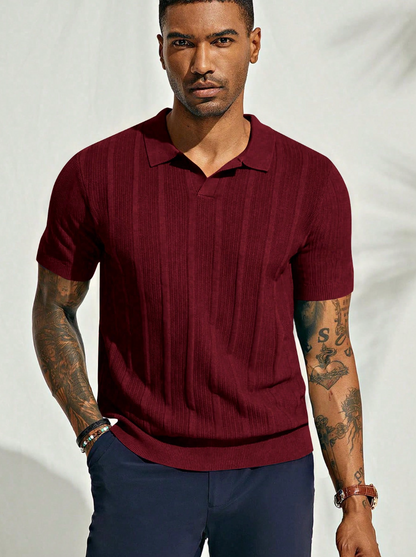 The Marine Knit Polo — Fluid. Textured. Timeless. Your New Elevated Essential.