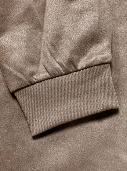 The Onyx Suede Bomber — Bold. Structured. Stealth. Your New Seasonal Power Piece.