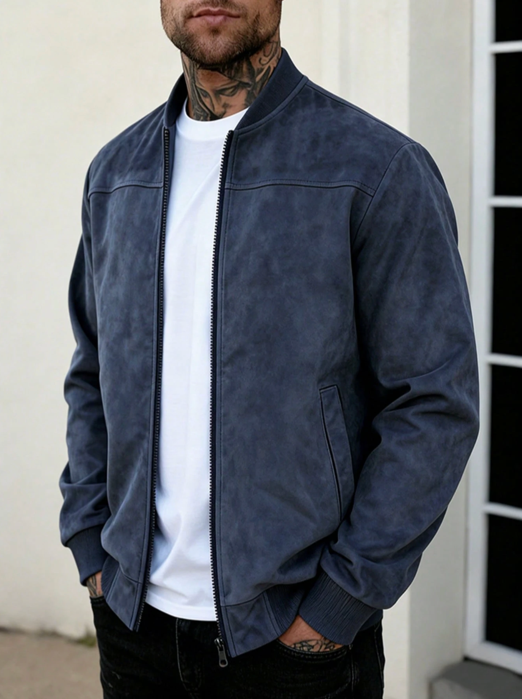 The Onyx Suede Bomber — Bold. Structured. Stealth. Your New Seasonal Power Piece.