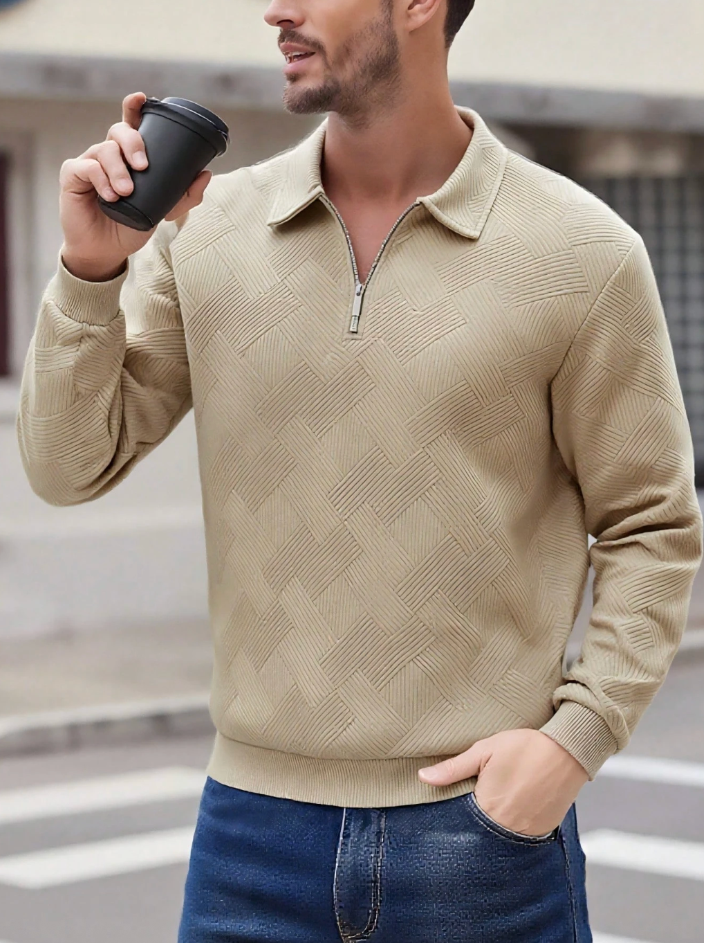 The Meridian Jacquard Polo — Textured. Modern. Effortless. The Future of Casual Luxury.