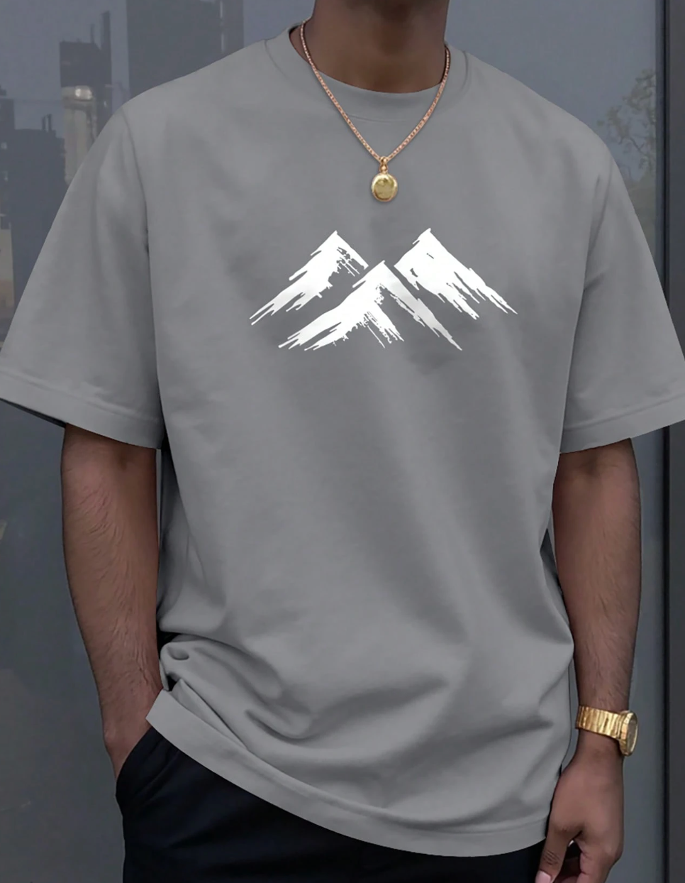 The Peak Minimalist Tee — Serene. Elemental. Unbound. Your Daily Escape.